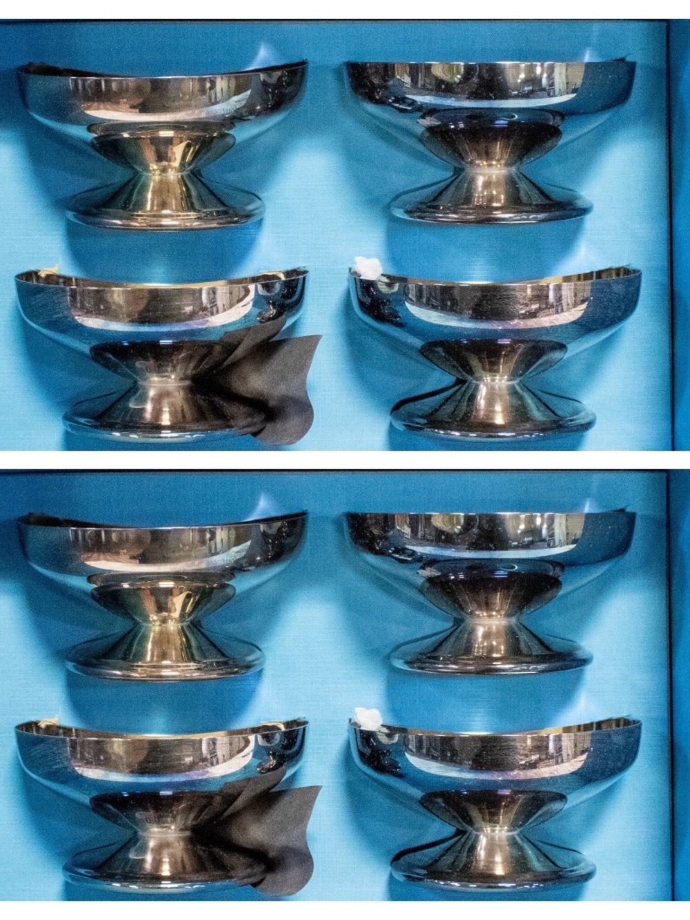 Vintage set of 8 BIRKS Primrose silver-plated E.P, over Brass Dessert Cups